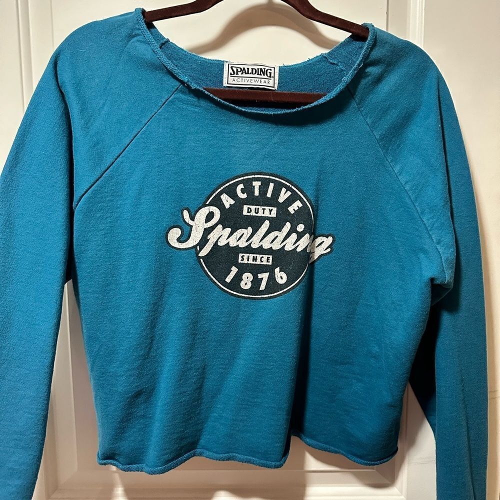 Spalding Active Duty Blue Crop Top, SIZE MEDIUM